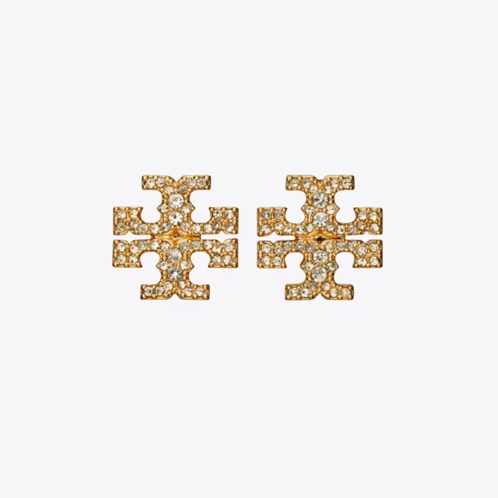 Gold Icon Pavé Stud Earrings